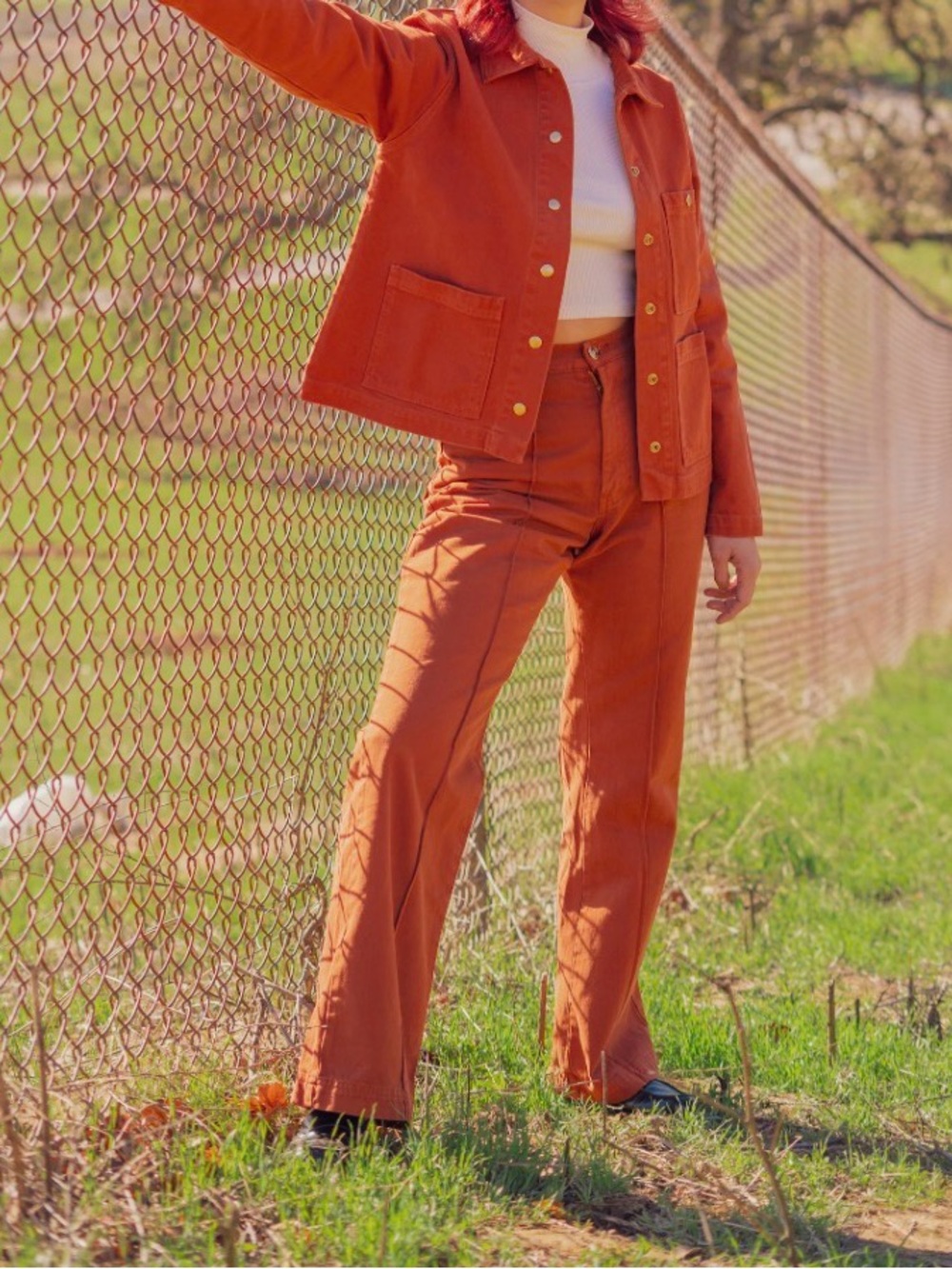 Big Bud Press Western Pants Burnt Terracotta, XS